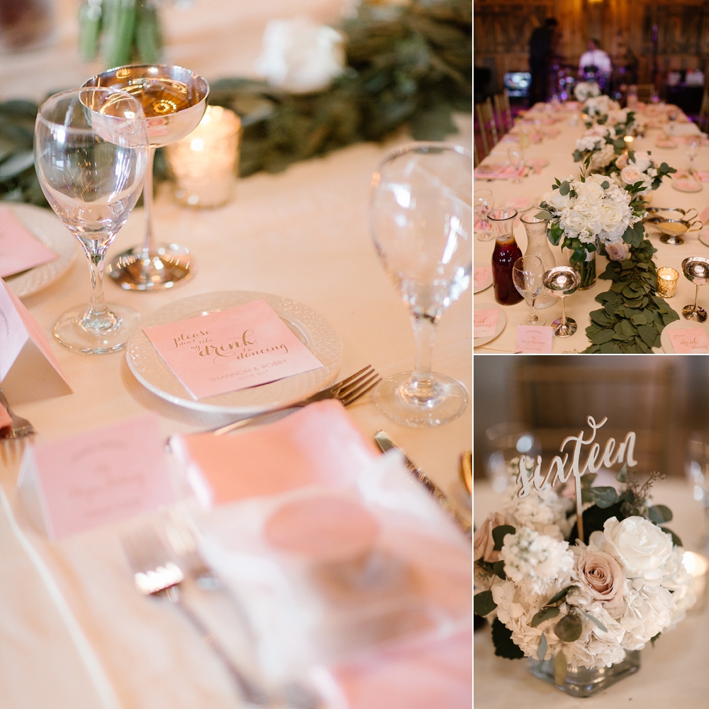 pink table details | elegant red barn wedding at apple orchard | best hawaii wedding photographer oahu elopement photography elle rose photo
