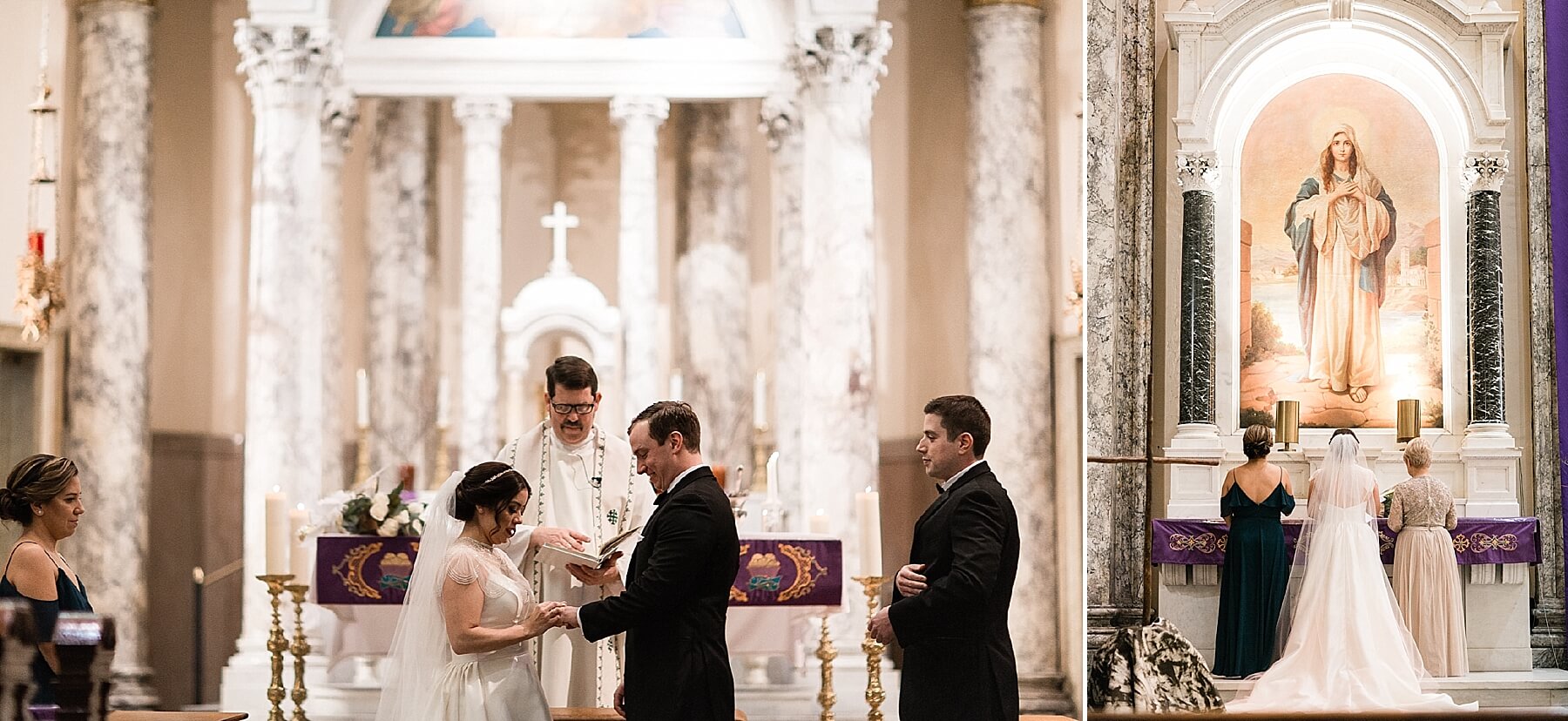 bride and groom saying i do on wedding day | hawaii black tie wedding oahu family photography elle rose photo | glamorous destination winter wedding at thompson chicago 