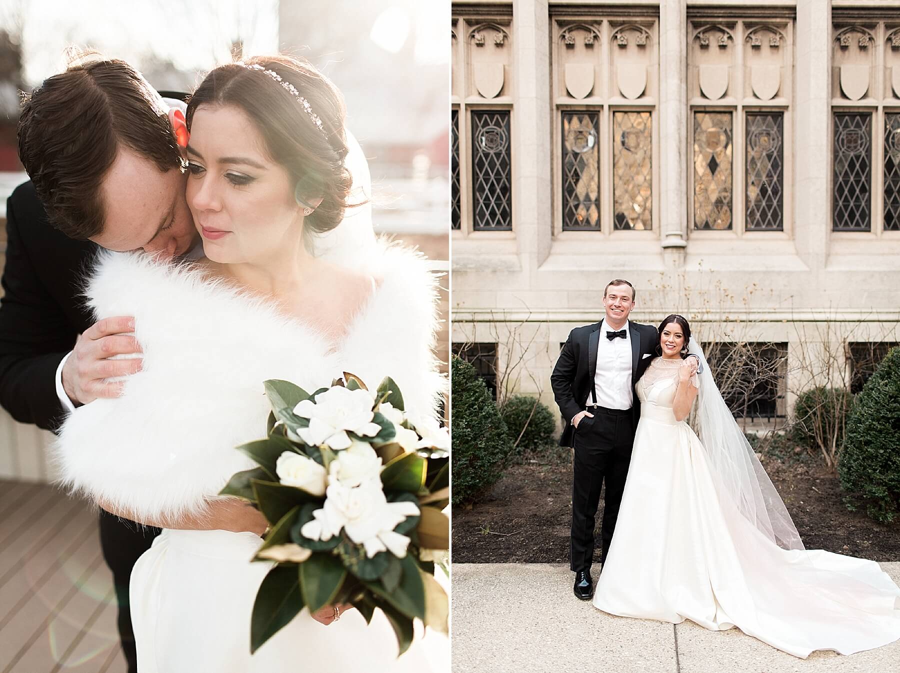 tender moment bride and groom | elegant glamorous black tie daytime wedding photography | oahu hawaii wedding photographer elle rose photo | destination winter wedding in chicago illinois