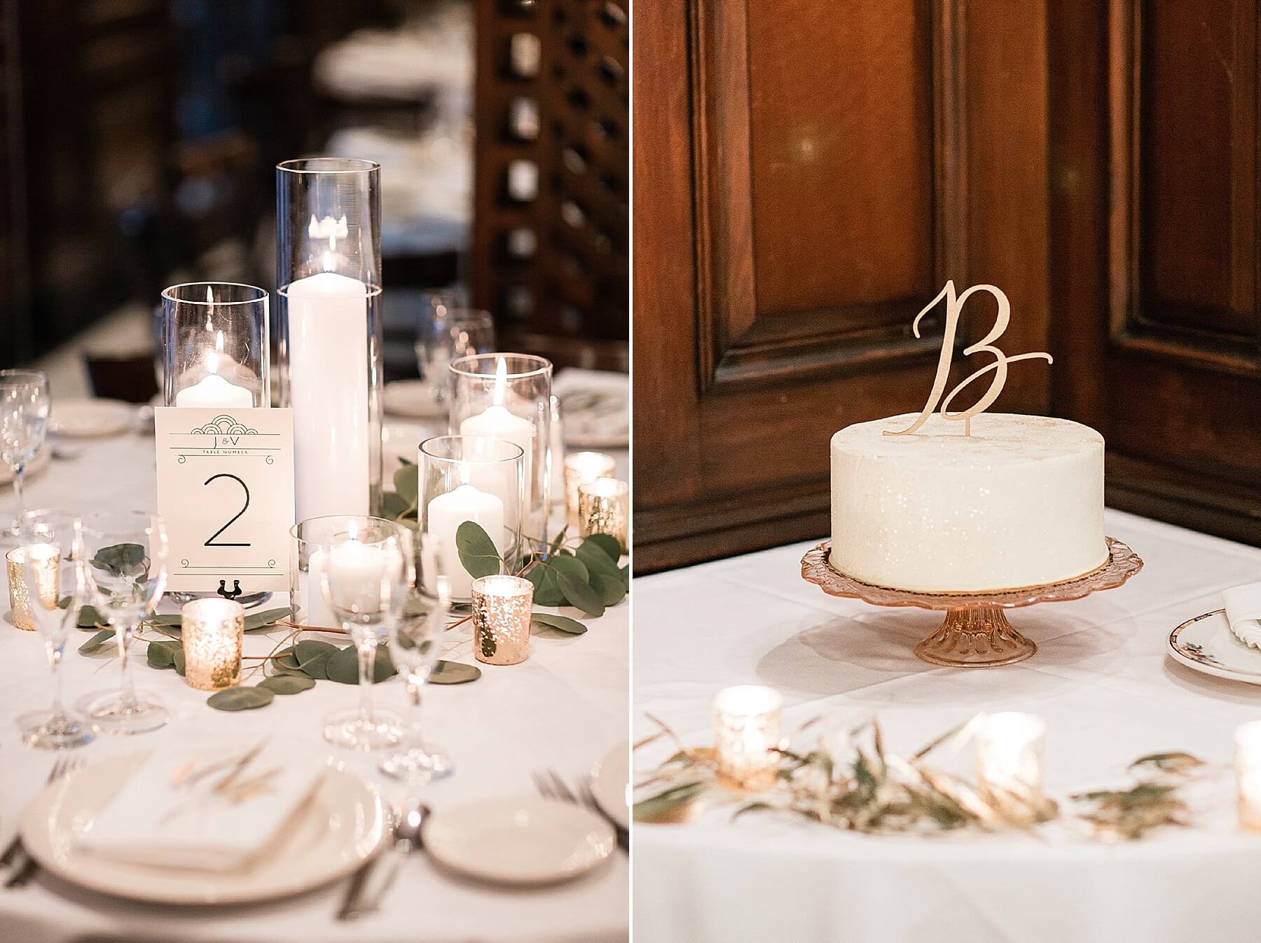 wedding cake and table details | romantic elegant city wedding photography elle rose | oahu hawaii wedding photographer| destination black tie winter wedding in chicago illinois