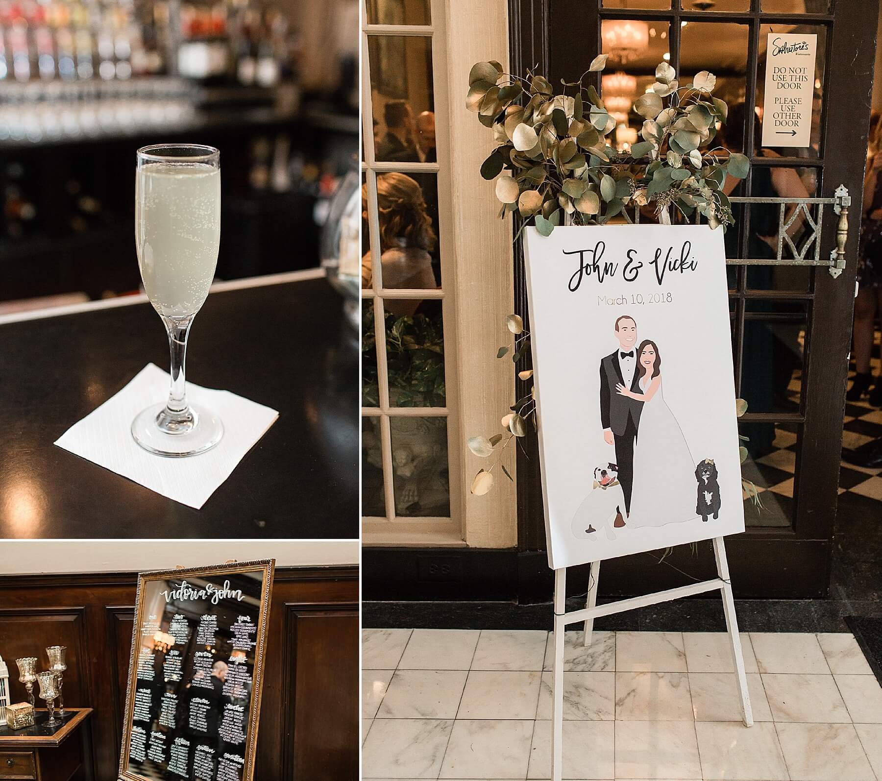 champagne and lettering | romantic elegant city wedding photography elle rose | oahu hawaii wedding photographer| destination black tie winter wedding in chicago illinois