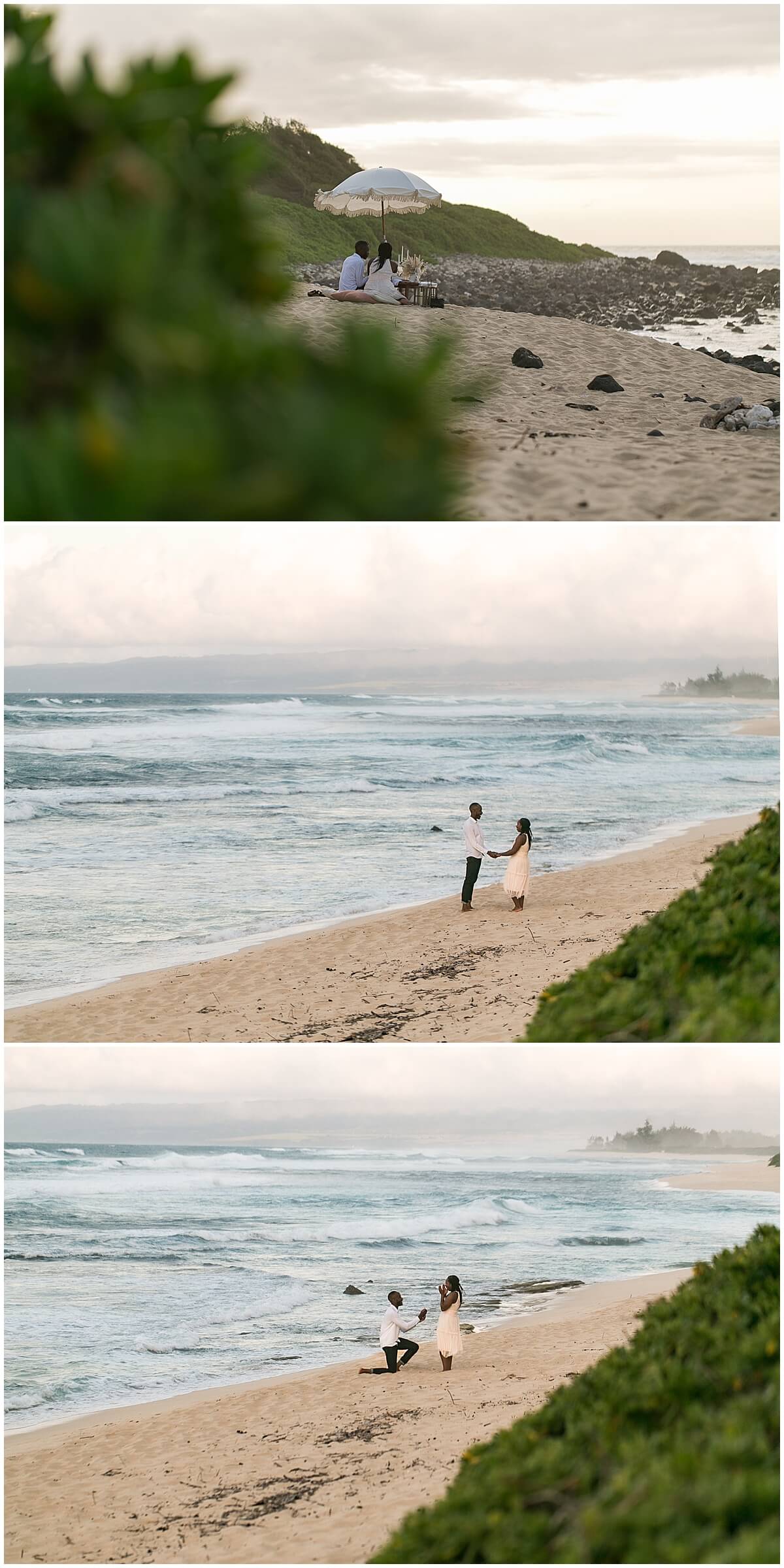 man drops down on one knee for proposal by north shore couples photographer 