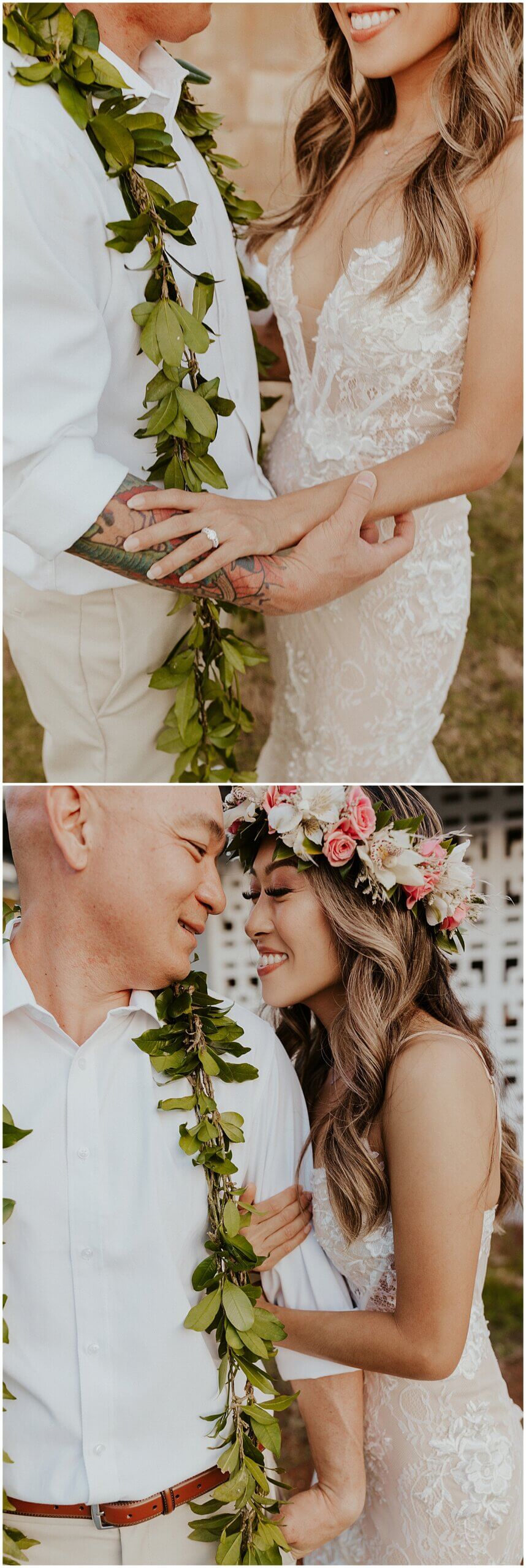 couple wearing lei by Elle rose photo