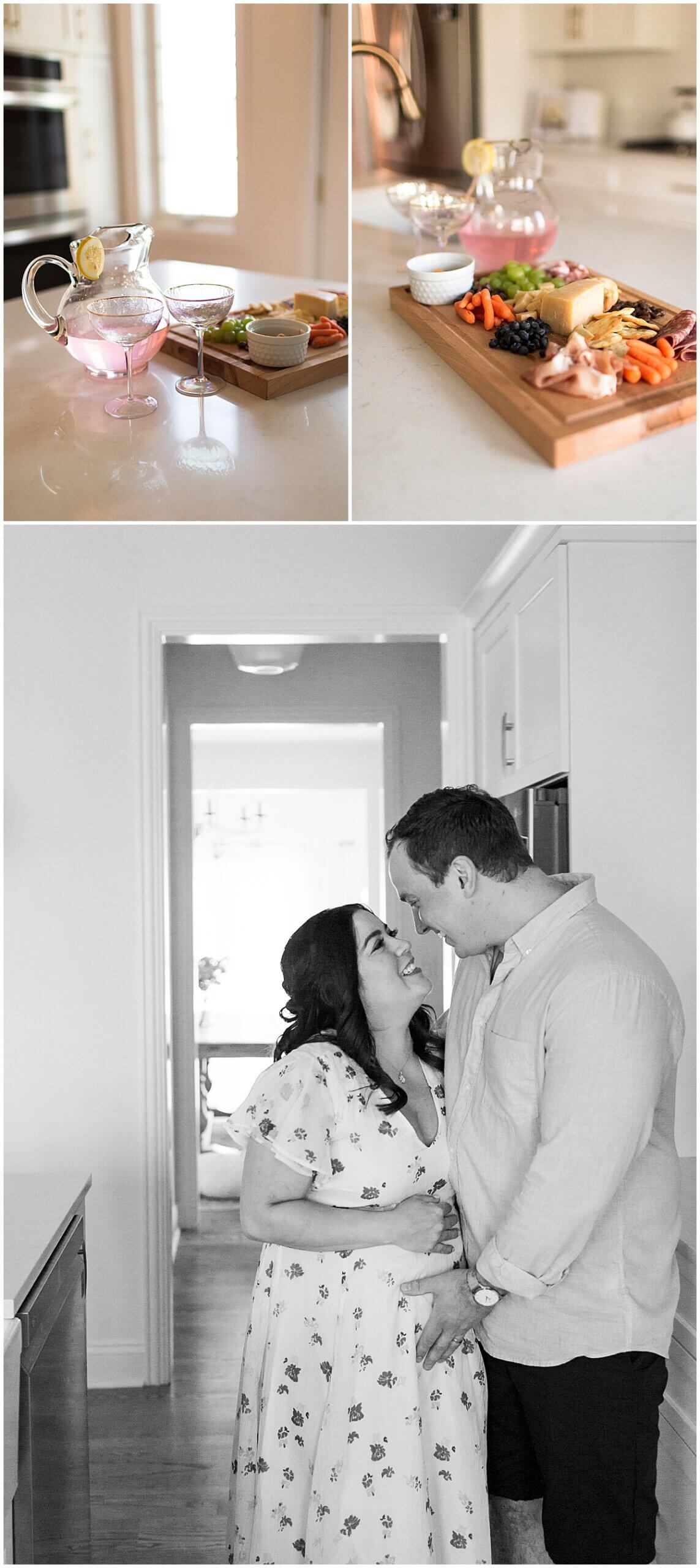 mom and dad standing in doorway of home while being pregnant by oahu lifestyle photographer 